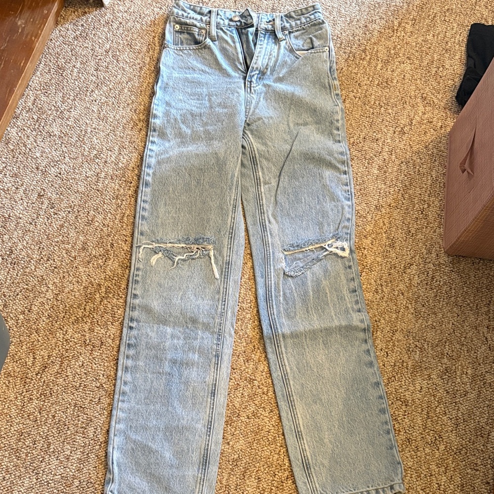 Princess Polly Light Blue Distressed Jeans